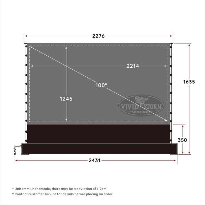 [Best Seller] 100" VIVIDSTORM S PRO Motorized Tension Floor Rising UST ALR Projector Screen