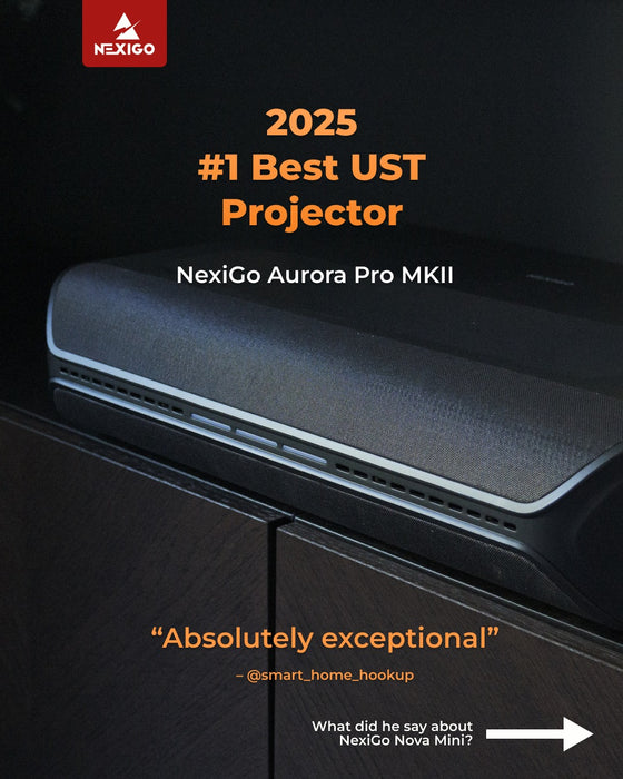 NexiGo Aurora Pro MKII UST Tri-Color Laser Projector, Triple Color Laser TV