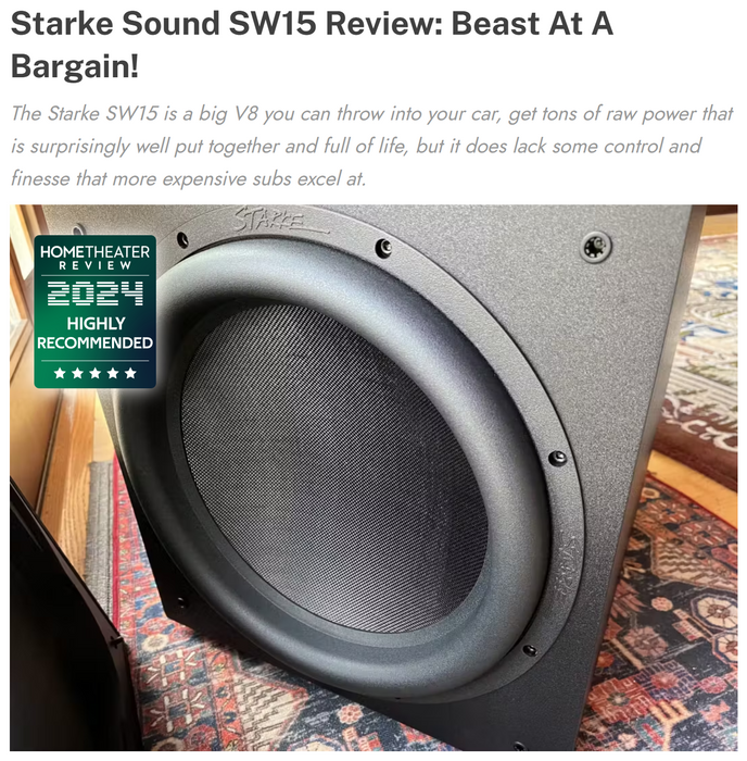 [Hometheater Review Five Star] Starke Sound 15" Subwoofer - SW15
