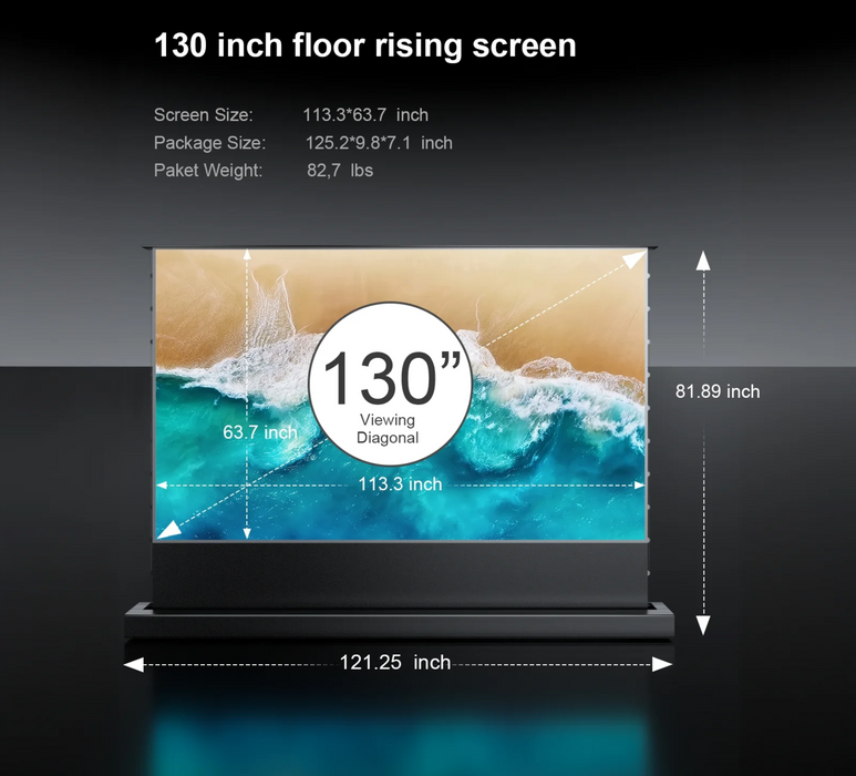100''-130'' AWOL Vision Cinematic+ ALR Motorized Floor Rising Acoustic Screen