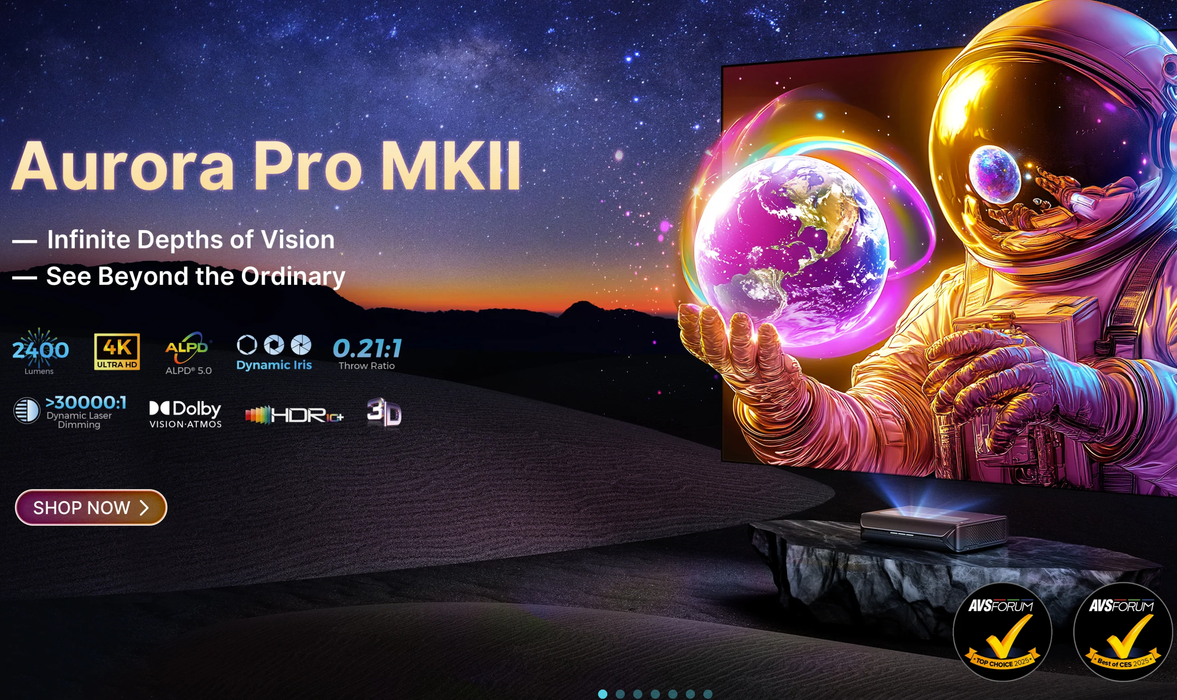 NexiGo Aurora Pro MKII UST Tri-Color Laser Projector, Triple Color Laser TV