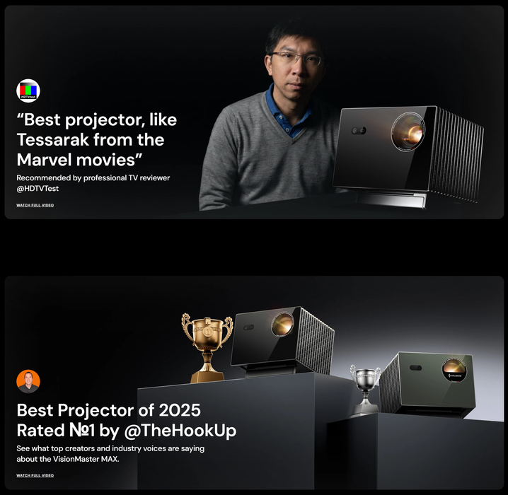 Valerion VisionMaster Max Flagship 4K RGB Triple Laser Projector