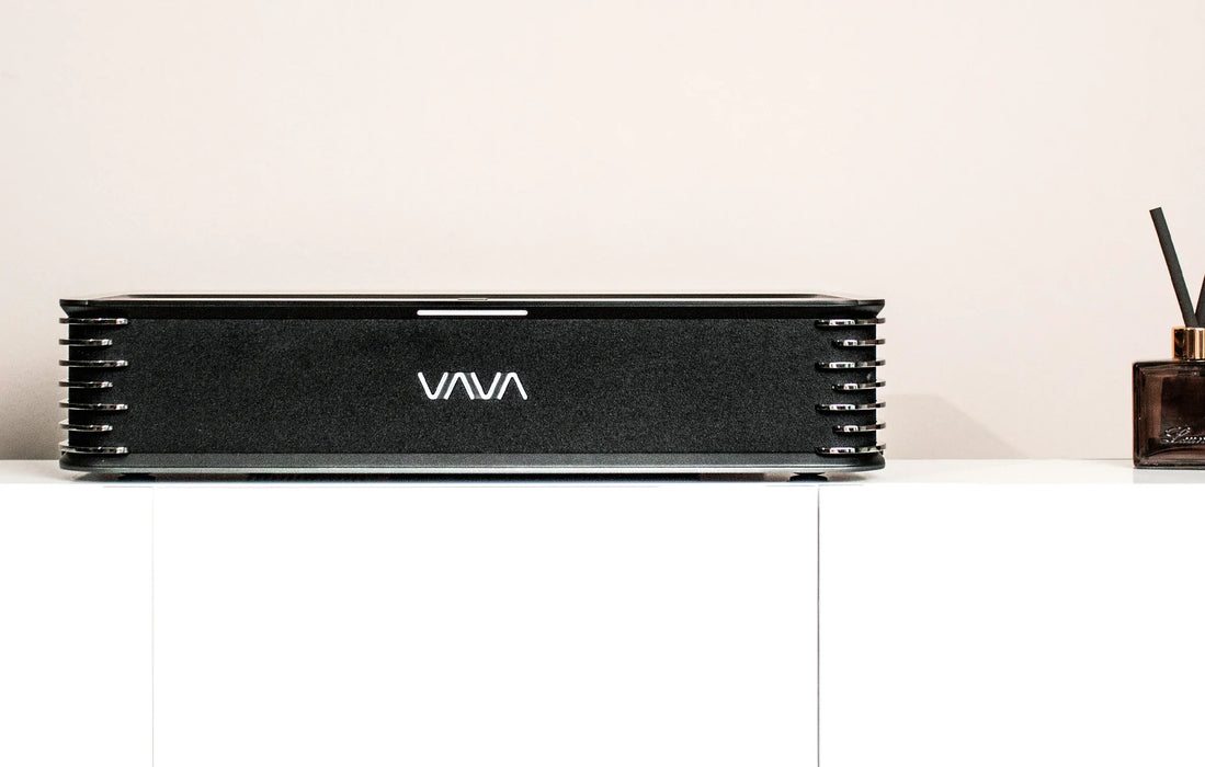 VAVA Chroma, an ultra short throw projector boasting triple laser technology, ALPD® 4.0, Alexa voice control, and smart Android TV system.